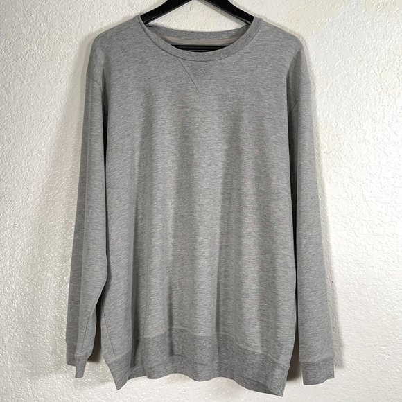 Goodlife Micro Terry Crewneck Sweatshirt Cotton Blend in Grey Heather Men's XXL - Picture 2 of 6